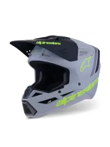 קסדת שטח אלפינסטארס ALPINESTARS S-M3 Radium אפור שחור צהוב מט – תמונה 3