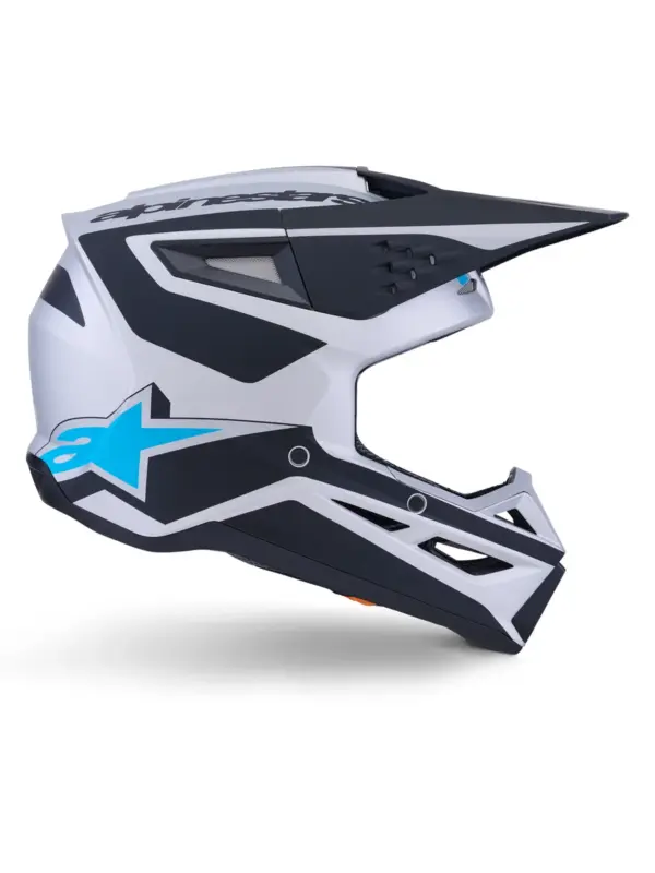 קסדת שטח אלפינסטארס Alpinestars S-M3 בצבע Heat כסף כחול שחור מט
