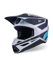 קסדת שטח אלפינסטארס ALPINESTARS S-M3 Heat כסף כחול שחור מט – תמונה 2