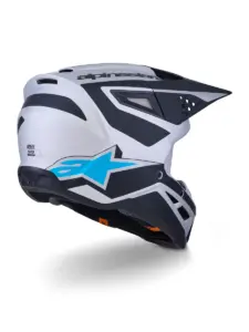 קסדת שטח אלפינסטארס ALPINESTARS S-M3 Heat כסף כחול שחור מט – תמונה 3