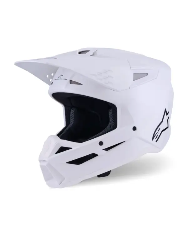 קסדת שטח אלפינסטארס ALPINESTARS S-M3 Solid לבן מבריק – תמונה 2