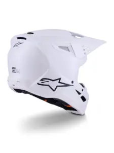 קסדת שטח אלפינסטארס ALPINESTARS S-M3 Solid לבן מבריק – תמונה 3