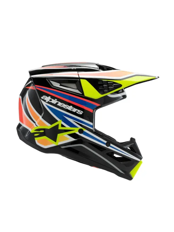 קסדת שטח לילדים אלפינסטארס Alpinestars S-M3 Youth בצבע Wurx שחור צהוב כחול אדום