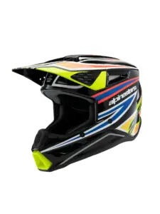 קסדת שטח לילדים אלפינסטארס ALPINESTARS S-M3 Youth Wurx שחור צהוב כחול אדום – תמונה 2