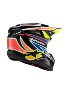 קסדת שטח לילדים אלפינסטארס ALPINESTARS S-M3 Youth Wurx שחור צהוב כחול אדום – תמונה 3