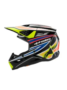 קסדת שטח לילדים אלפינסטארס ALPINESTARS S-M3 Youth Wurx שחור צהוב כחול אדום – תמונה 5