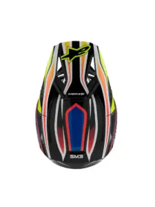 קסדת שטח לילדים אלפינסטארס ALPINESTARS S-M3 Youth Wurx שחור צהוב כחול אדום – תמונה 6
