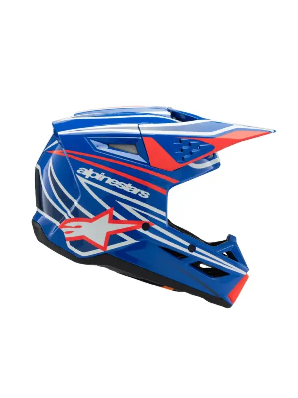 קסדת שטח לילדים אלפינסטארס Alpinestars S-M3 Youth בצבע Wurx כחול אדום לבן שחור