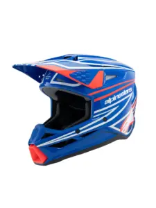 קסדת שטח לילדים אלפינסטארס ALPINESTARS S-M3 Youth Wurx כחול אדום לבן שחור – תמונה 2