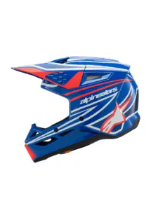קסדת שטח לילדים אלפינסטארס ALPINESTARS S-M3 Youth Wurx כחול אדום לבן שחור – תמונה 4