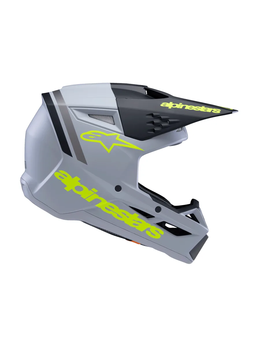 קסדת שטח לילדים Alpinestars S-M3 Youth בצבע Radium אפור שחור צהוב מט קסדת שטח לילדים אלפינסטארס Alpinestars S-M3 Youth בצבע Radium אפור שחור צהוב מט