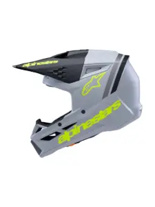 קסדת שטח לילדים אלפינסטארס ALPINESTARS S-M3 Youth Radium אפור שחור צהוב מט – תמונה 5