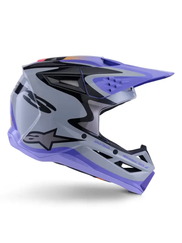 קסדת שטח לילדים אלפינסטארס Alpinestars S-M3 Youth בצבע Jettson אפור סגול שחור
