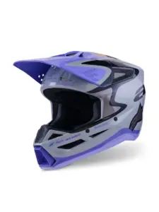 קסדת שטח לילדים אלפינסטארס ALPINESTARS S-M3 Youth Jettson אפור סגול שחור – תמונה 2