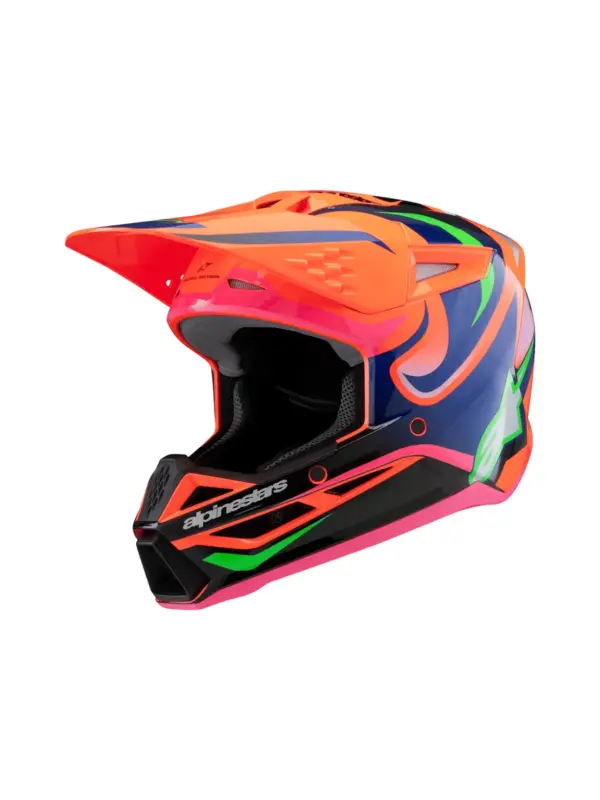 קסדת שטח לילדים אלפינסטארס ALPINESTARS S-M3 Youth Deegan כתום סגול ורוד – תמונה 2