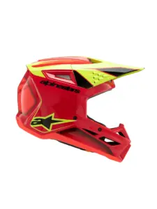 קסדת שטח לילדים אלפינסטארס Alpinestars S-M3 Youth בצבע Fray אדום צהוב שחור