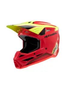 קסדת שטח לילדים אלפינסטארס ALPINESTARS S-M3 Youth Fray אדום צהוב שחור – תמונה 2