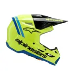 קסדת שטח לילדים אלפינסטארס Alpinestars S-M3 Youth בצבע Radium צהוב פלואורסצנטי שחור כחול