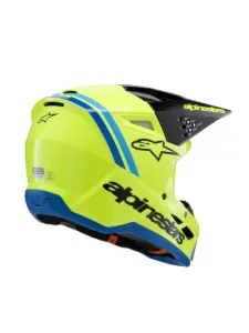 קסדת שטח לילדים אלפינסטארס ALPINESTARS S-M3 Youth Radium צהוב פלואורסצנטי שחור כחול – תמונה 3