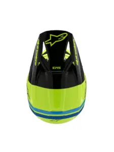 קסדת שטח לילדים אלפינסטארס ALPINESTARS S-M3 Youth Radium צהוב פלואורסצנטי שחור כחול – תמונה 6