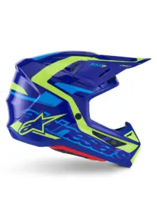 קסדת ALPINESTARS S-M7 Deed כחול/צהוב – ECE 22.06, A-Head