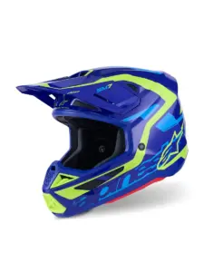 קסדת שטח אלפינסטארס ALPINESTARS S-M7 Deed כחול צהוב פלואורסצנטי – תמונה 2
