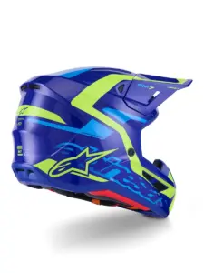 קסדת שטח אלפינסטארס ALPINESTARS S-M7 Deed כחול צהוב פלואורסצנטי – תמונה 4