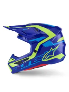 קסדת שטח אלפינסטארס ALPINESTARS S-M7 Deed כחול צהוב פלואורסצנטי – תמונה 5