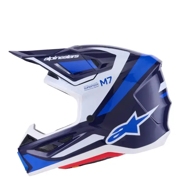 קסדת שטח אלפינסטארס ALPINESTARS S-M7 Rise כחול לבן מבריק – תמונה 2