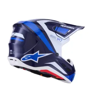 קסדת שטח אלפינסטארס ALPINESTARS S-M7 Rise כחול לבן מבריק – תמונה 4