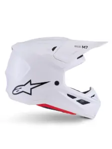 קסדת שטח אלפינסטארס ALPINESTARS S-M7 Solid לבן מבריק – תמונה 3