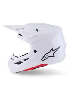 קסדת שטח אלפינסטארס ALPINESTARS S-M7 Solid לבן מבריק – תמונה 5
