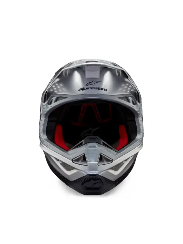 קסדת שטח אלפינסטארס ALPINESTARS Supertech M10 Flood כסף שחור כתום פלואורסצנטי – תמונה 2