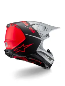קסדת שטח אלפינסטארס ALPINESTARS Supertech M10 Flood כסף שחור כתום פלואורסצנטי – תמונה 3