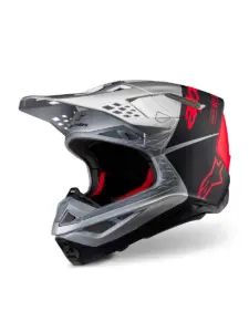 קסדת שטח אלפינסטארס ALPINESTARS Supertech M10 Flood כסף שחור כתום פלואורסצנטי – תמונה 6