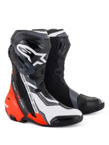 מגפי רכיבה אלפינסטארס ALPINESTARS Supertech R שחור אדום פלואורסצנטי לבן אפור – תמונה 2