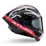 קסדת כביש מלאה אלפינסטארס Alpinestars Supertech R10 בצבע Team קרבון אדום פלואורסצנטי כחול מט