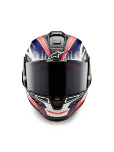 קסדת כביש מלאה אלפינסטארס ALPINESTARS Supertech R10 Team קרבון אדום פלואורסצנטי כחול מט – תמונה 2