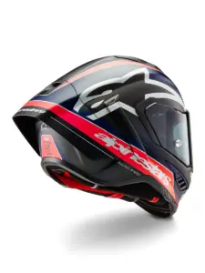 קסדת כביש מלאה אלפינסטארס ALPINESTARS Supertech R10 Team קרבון אדום פלואורסצנטי כחול מט – תמונה 3