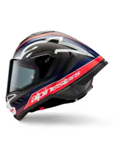קסדת כביש מלאה אלפינסטארס ALPINESTARS Supertech R10 Team קרבון אדום פלואורסצנטי כחול מט – תמונה 5