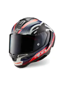 קסדת כביש מלאה אלפינסטארס ALPINESTARS Supertech R10 Team קרבון אדום פלואורסצנטי כחול מט – תמונה 6