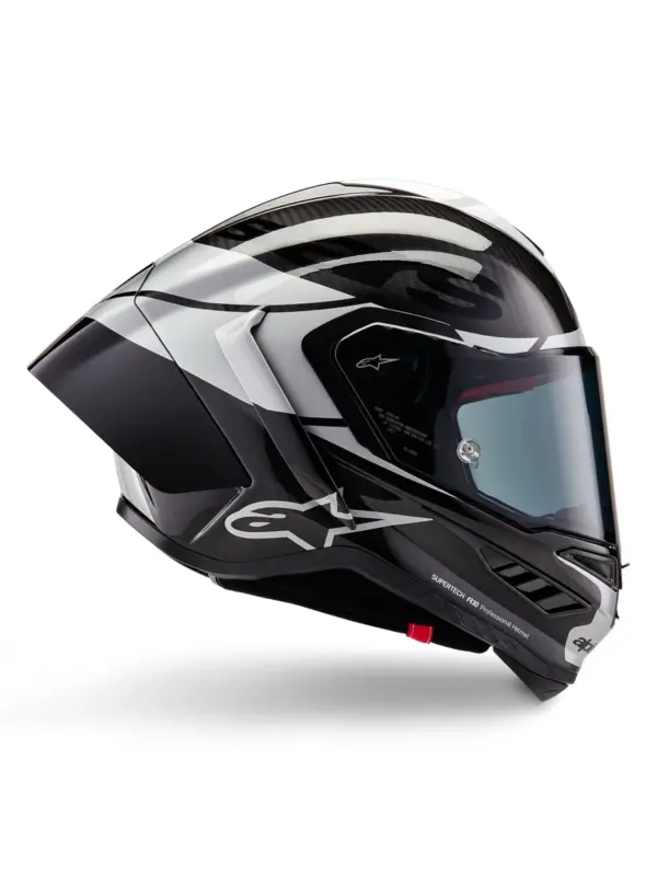 קסדת כביש מלאה אלפינסטארס Alpinestars Supertech R10 בצבע Element שחור קרבון כסף
