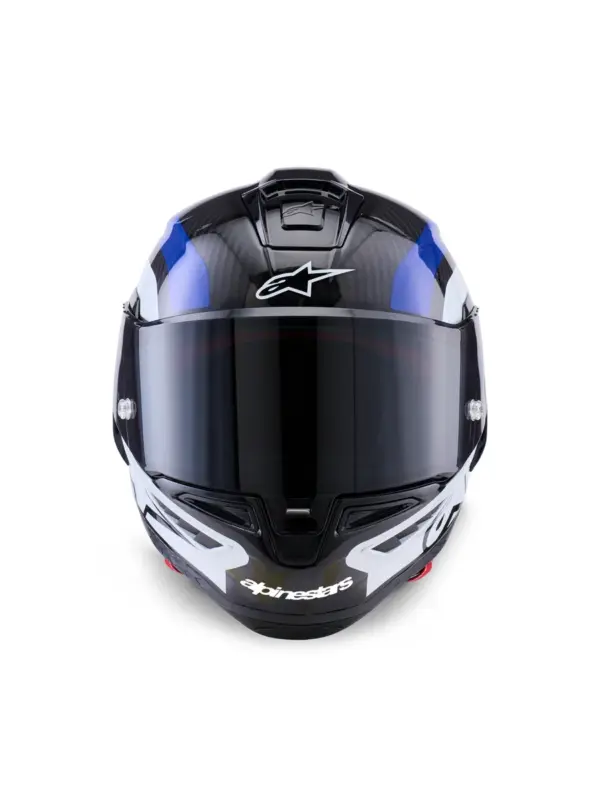 קסדת כביש מלאה אלפינסטארס ALPINESTARS Supertech R10 Arius שחור לבן כחול – תמונה 2