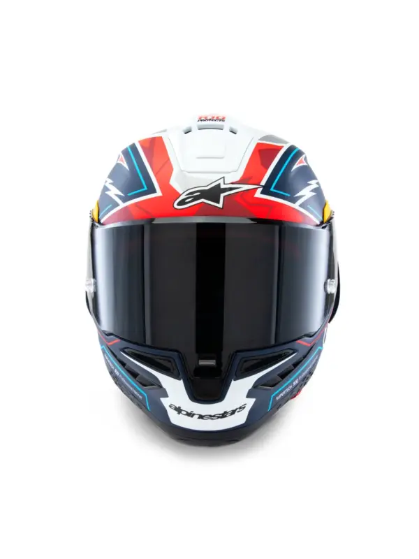 קסדת כביש מלאה אלפינסטארס ALPINESTARS Supertech R10 Acosta מהדורה מוגבלת כחול אדום לבן – תמונה 2