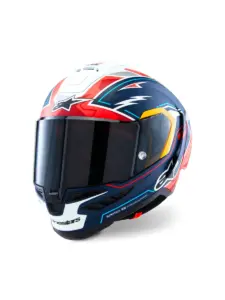 קסדת כביש מלאה אלפינסטארס ALPINESTARS Supertech R10 Acosta מהדורה מוגבלת כחול אדום לבן – תמונה 3