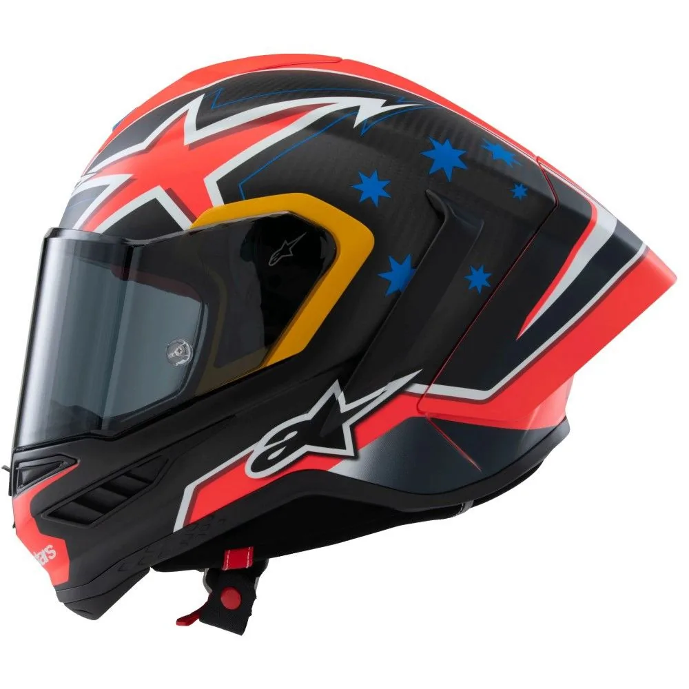 קסדת כביש מלאה Alpinestars Supertech R10 Limited Edition בצבע אדום שחור צהוב קסדת כביש מלאה אלפינסטארס Alpinestars Supertech R10 Limited Edition בצבע אדום שחור צהוב