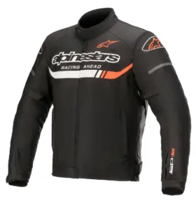 מעיל רכיבה עמיד במים אלפינסטארס Alpinestars T-SP S Ignition Waterproof בצבע שחור לבן אדום פלואורסצנטי