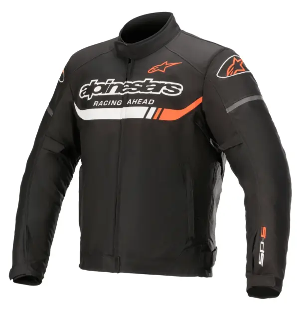 מעיל רכיבה עמיד במים אלפינסטארס Alpinestars T-SP S Ignition Waterproof בצבע שחור לבן אדום פלואורסצנטי