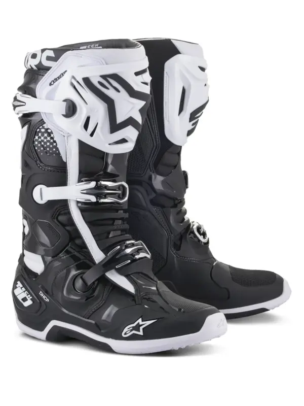 מגפי רכיבת שטח אלפינסטארס Alpinestars Tech 10 בצבע שחור לבן