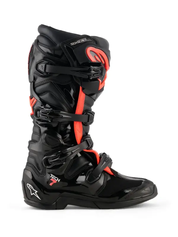 מגפי רכיבת שטח אלפינסטארס Alpinestars Tech 7 בצבע שחור אדום פלואורסצנטי
